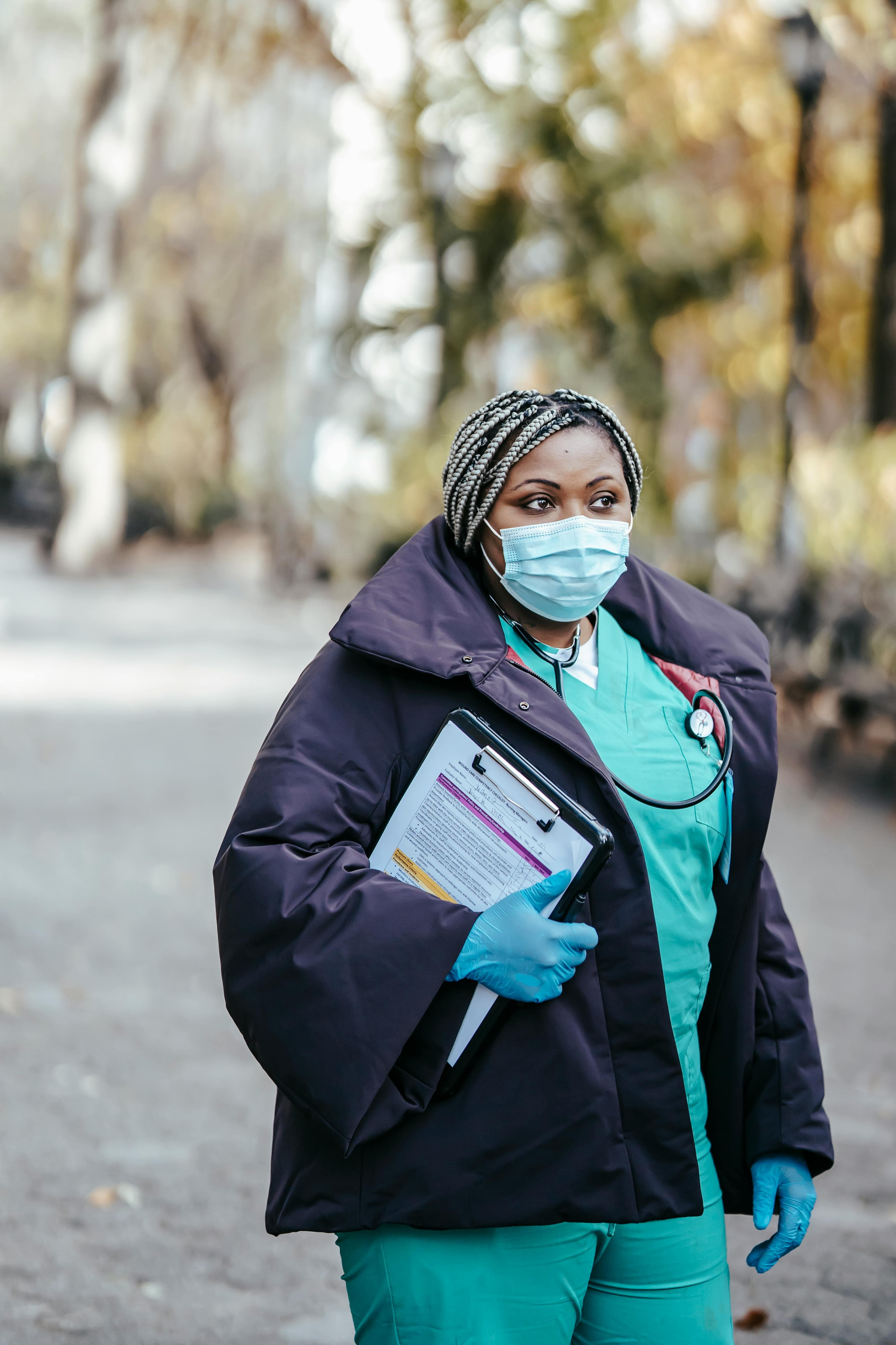 Community health worker at an African clinic