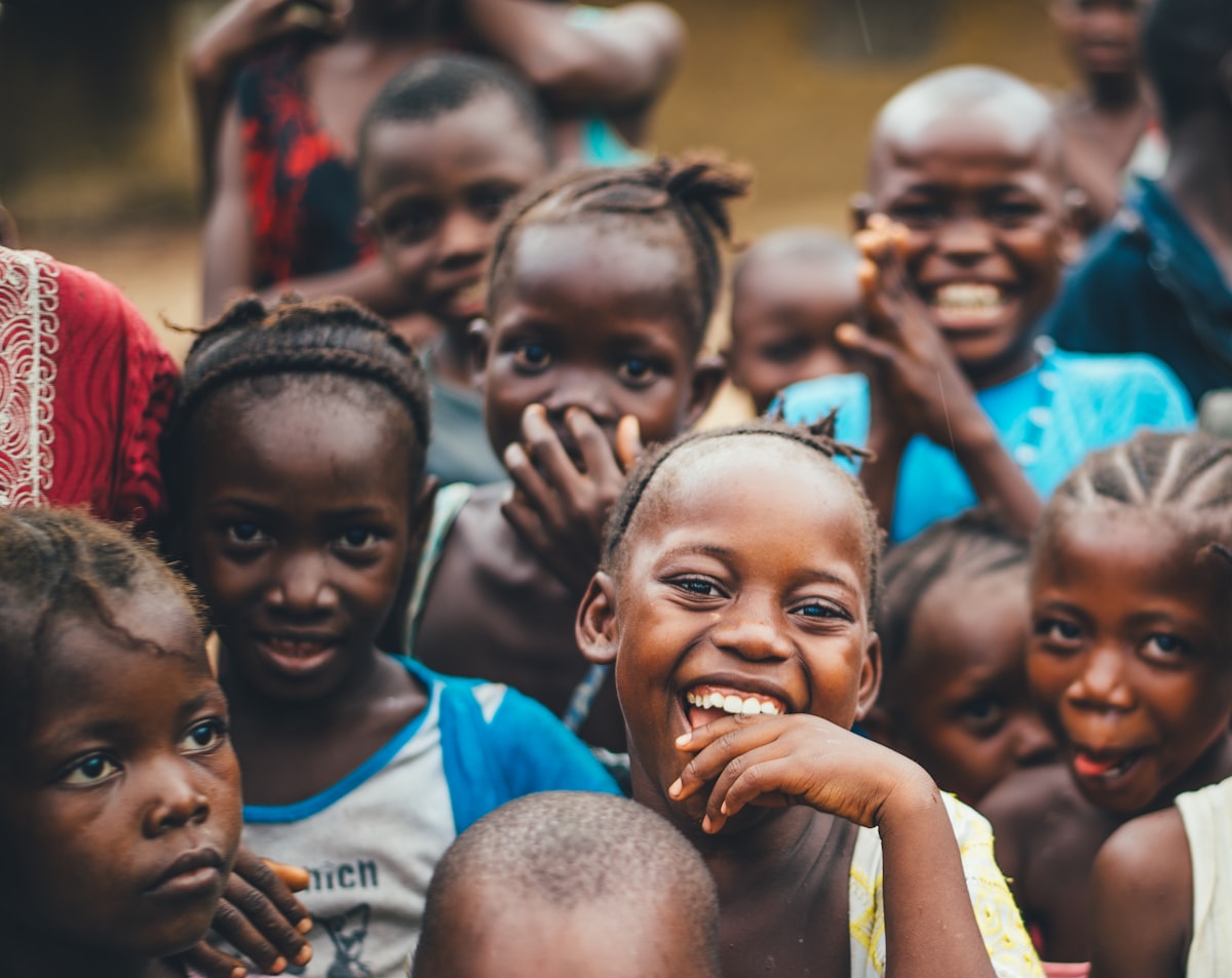 Children in a rural South Sudan community served by a PHCU